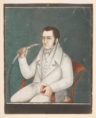 Porträt von George Potter, der eine Wasserpfeife raucht, um 1828 von Indian School