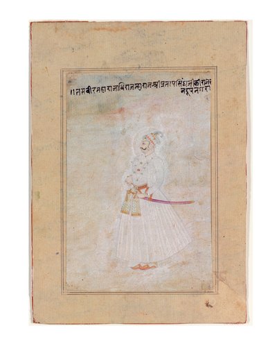 Porträt eines Rajputen-Herrschers, stehend, ca. 1770 von Indian School