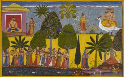 Poulastya verflucht Trinabindus Tochter, die schwanger wird und Brahma informiert von Indian School