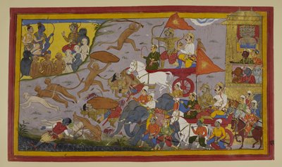 Prahasta wird von Nila besiegt, während schlechte Omen auftreten; Ravana und Dämonen verzweifeln von Indian School