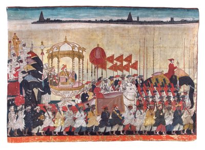 Rao Tuljaji in Prozession, ca. 1775 von Indian School