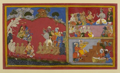 Rāma akzeptiert Huldigung, wartet aber auf die Rückkehr nach Ayodhyā; Vibhīṣaṇa veranstaltet einen Durbar für Affen- und Bärenführer von Indian School
