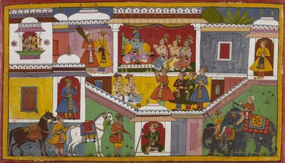Rama, nachdem er Gerüchte von seinen Höflingen gehört hat, bittet seine Brüder, Sita zu nehmen und sie in Vālmīki