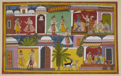 Rama erfährt von einem Asketen, dass er zu den Göttern aufsteigen kann, und stimmt einem privaten Gespräch mit ihm zu von Indian School