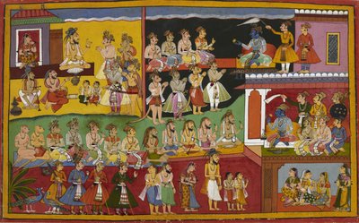 Rāma erkennt Lava und Kusha, und Sītā schwört ihm ihre Unschuld von Indian School