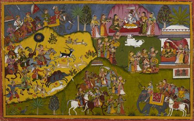 Rāma erzählt von Kardama, der in Ila verwandelt wurde und monatlich zwischen männlichen und weiblichen Formen wechselt von Indian School
