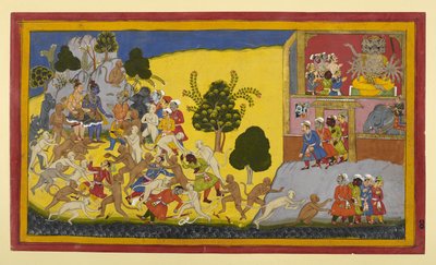 Rāvaṇas Spione werden von Affen vereitelt und kehren besiegt zurück von Indian School