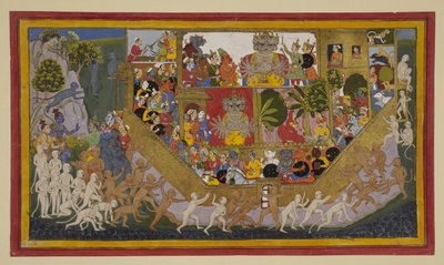 Sītā fleht um den Tod; Rāvaṇa rüstet seine Truppen, während Rāmas Verbündete Laṅkā belagern von Indian School