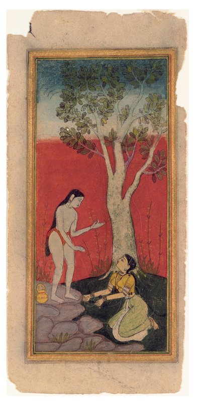 Die himmlische Nymphe bittet den Weisen, ca. 1600 von Indian School
