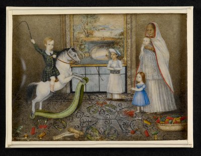 Die Kinder von Sir John und Lady Login mit ihrer Ayah und indischem Spielkameraden, ca. 1846 von Indian School