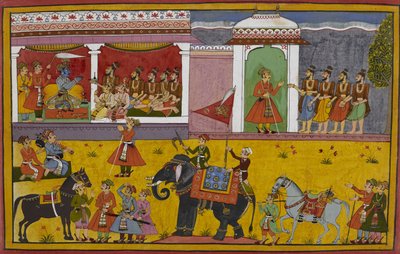 Die Asketen suchen Rāmas Hilfe gegen Lavana, der eine mächtige Waffe von Śiva missbraucht, um ihnen zu schaden von Indian School