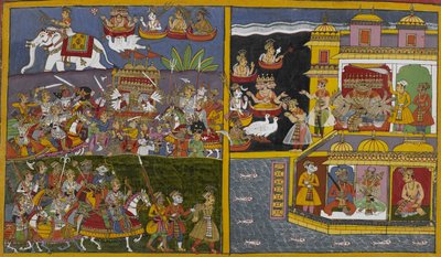 Die Götter bezeugen Indras Gefangennahme durch Ravani und bitten später Ravana um seine Freilassung von Indian School