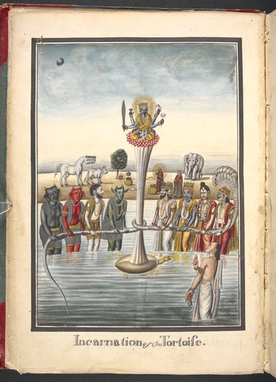 Schildkröten-Inkarnation, Kurma-Avatara, zweite Inkarnation von Vishnu von Indian School
