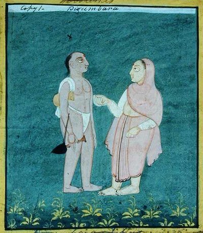 Zwei Digambara Jains, religiöse Bettler, Udaipur, ca. 1810-20 von Indian School