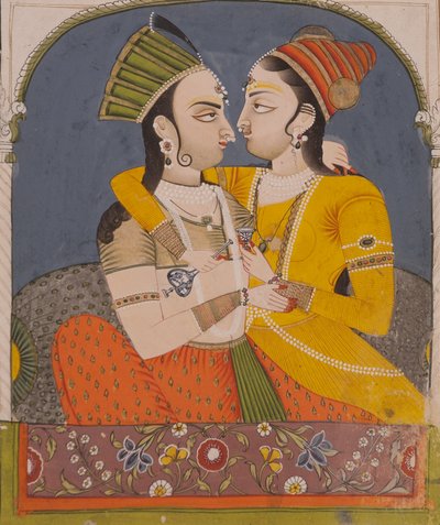 Zwei Königinnen teilen sich ein Getränk, aus Liebenden in einer Nische von Indian School