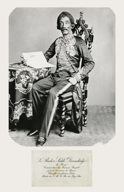 Porträt von Raden Saleh und seine Visitenkarte, ca. 1850-70 von Indonesian School