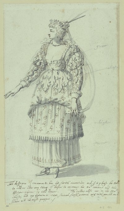 Chloris: Endskizze für Henrietta Maria, ca. 1631 von Inigo Jones