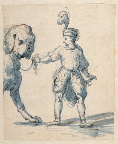 Polnischer Zwerg führt einen Hund von Inigo Jones