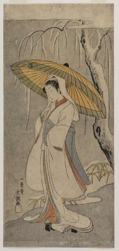 Segawa Kikunojo II als die Reiherjungfrau aus der Serie Ichimura Theater, 1770 von Ippitsusai Bunchō