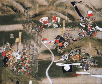 Schirm der Schlacht von Nagashino 1575, Osaka Schlossmuseum, 2005 (Foto) von Ira Block