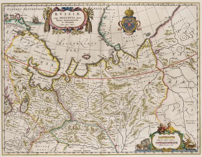 Karte von Russland Aus: Partes Septentrionalis et Orientalis, 1630er Jahre von Isaac Abrahamsz. Massa