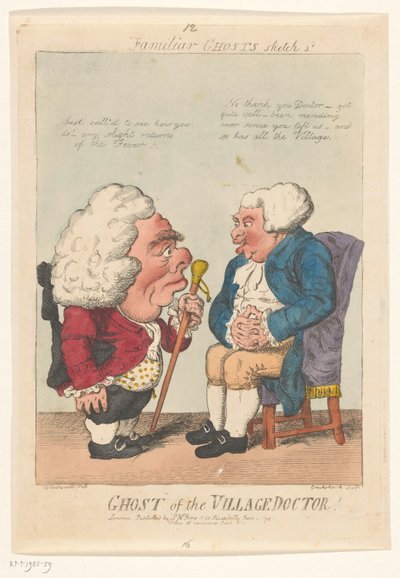 Spottdarstellung des Dorfarztes, 1799 von Isaac Cruikshank