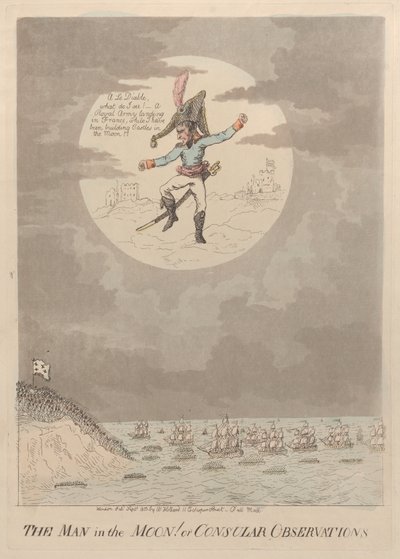 Der Mann im Mond! oder Konsularische Beobachtungen, September 1803 von Isaac Cruikshank