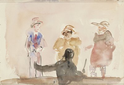 Drei Künstler auf der Bühne von Isaac Israels