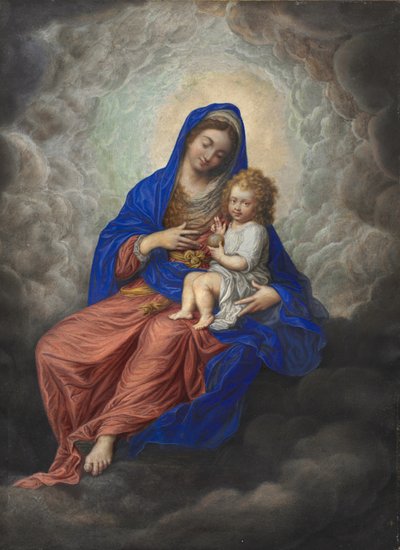 Madonna und Kind in Herrlichkeit, ca. 1605-17 von Isaac Oliver