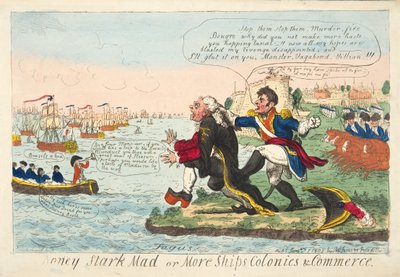 Boney Stark Mad oder Mehr Schiffe Kolonien & Handel, veröffentlicht 1808 von Isaac Robert Cruikshank