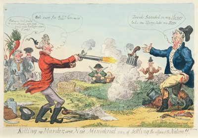 Killing no Murder, oder eine neue ministerielle Art, die Angelegenheiten der Nation zu regeln!, 1809 von Isaac Robert Cruikshank