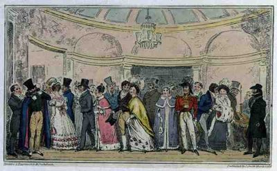 Verlassen der Oper, veröffentlicht von C. Smith von Isaac Robert Cruikshank