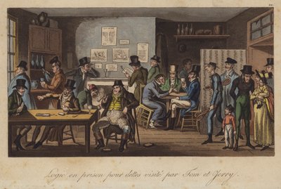 Logik im Schuldgefängnis, besucht von Tom und Jerry von Isaac Robert Cruikshank