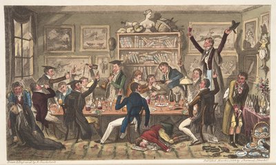 Oxford-Transporte, oder Universitäts-Exilanten, aus The English Spy, veröffentlicht London, 1824 von Isaac Robert Cruikshank