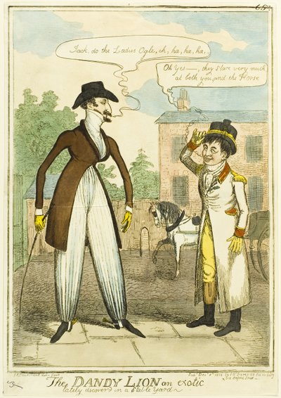 Der Dandy-Löwe, ein Exot, kürzlich in einem Stallhof entdeckt von Isaac Robert Cruikshank