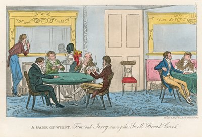 Ein Spiel Whist; Tom und Jerry unter den vornehmen breiten Kerlen von Isaac, Robert and George Cruikshank