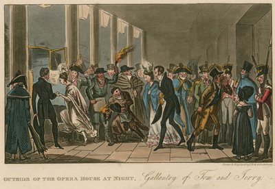 Vor dem Opernhaus; Galanterie von Tom und Jerry von Isaac, Robert and George Cruikshank
