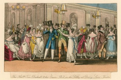 Der ehrenwerte Tom Dashall und sein Cousin Bob in der Lobby des Drury Lane Theaters, London von Isaac, Robert and George Cruikshank