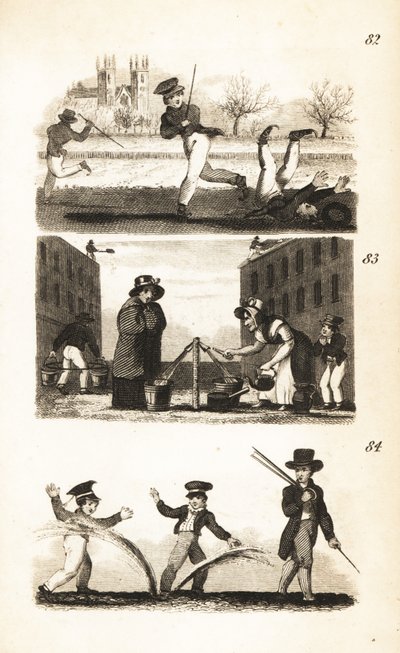 Schlittschuhlaufen, der harte Frost und der Hydrant von Isaac Taylor