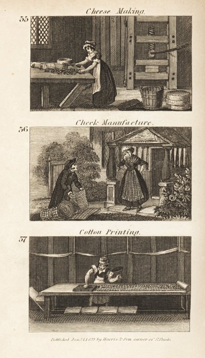 Berufe im Regency-England: Käseherstellung, Check-Herstellung und Baumwoll-Druck von Isaac Taylor