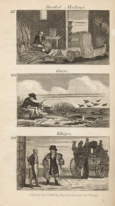 Berufe im Regency-England: Korbmacherei, Gänse rupfen und Peitschenherstellung von Isaac Taylor