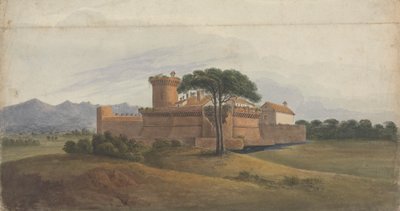 Schloss von Ostia mit Bergen in der Ferne von Isaac Weld