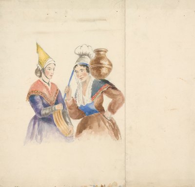 Zwei Frauen in bunter Tracht von Isaac Weld