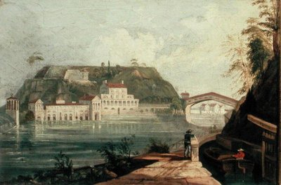 Fairmount Waterworks, nach einem Stich von W. H. Bartlett um 1835 von Isaac Williams