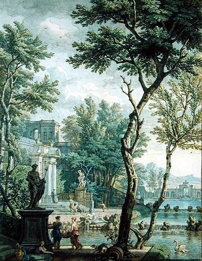 Idealer Palast und Park von Isaac de Moucheron