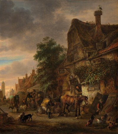 Arbeiter vor einem Gasthaus, 1645 von Isaac van Ostade