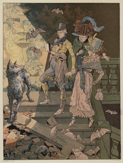 Szene aus La Dame de Gai-Fredon von Quatrelles (Ernest L