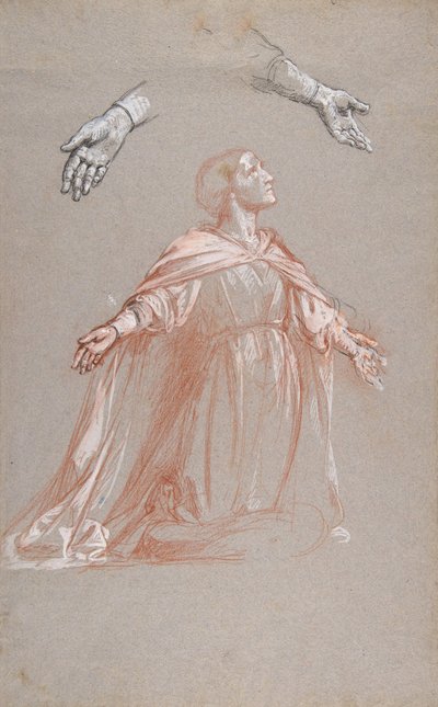 Sainte Clotilde mittleres Register, Studie für Wandmalereien in der Kapelle von Saint Remi von Isidore Pils