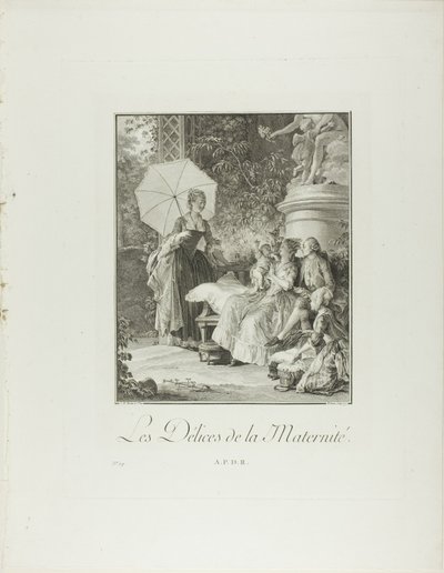 Die Freuden der Mutterschaft, aus Monument du Costume Physique et Moral de la fin du Dix-huitième siècle von Isidore Stanislas Helman