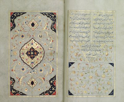Illuminierte Seiten aus einem Manuskript von Hafez, Zand-Periode, 1790 von Islamic School